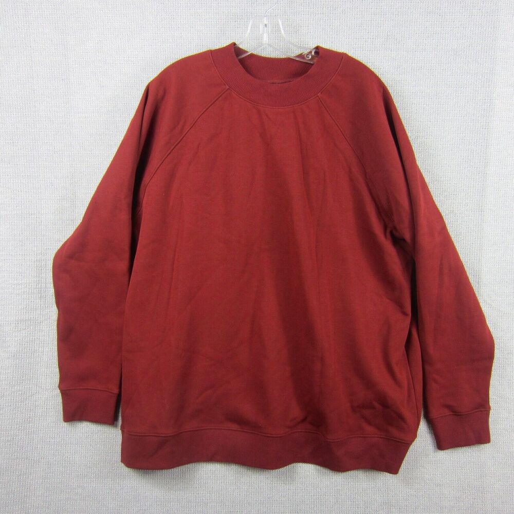Fabletics Sweater NEW Women Red Crew James Stretch Comfort Sweatshirt Plus 1X